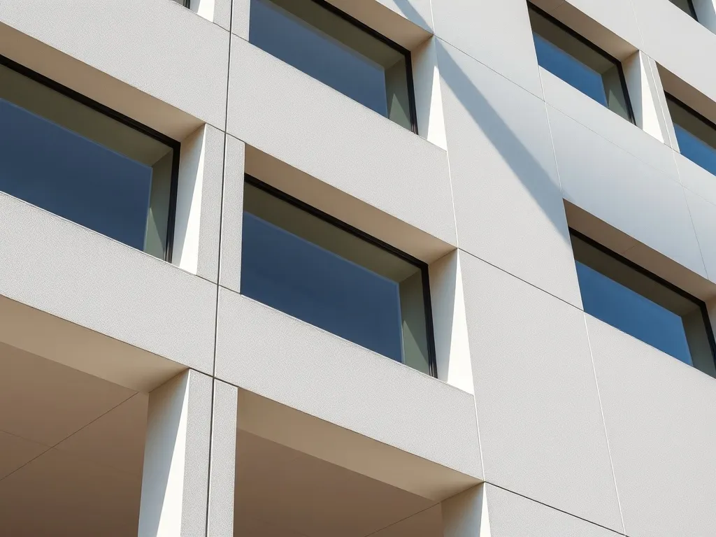 A minimalist architectural detail of a modern office buildin