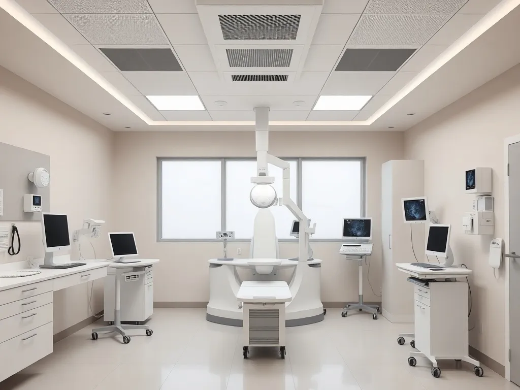 Minimalist bright medical office interior with professional